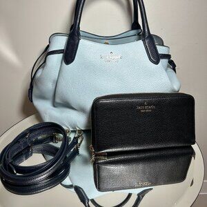 Kate Spade Blue and Black Medium Purse and Wallet